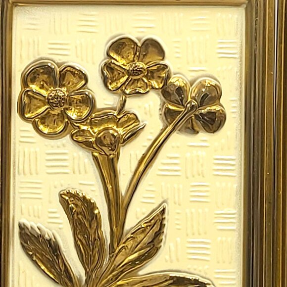 Elpec Brass Plaques-Floral Designs-14.75 In x 6.625 In. x4 Mid Century England - Picture 4 of 16